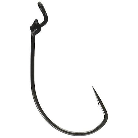 Mustad Ultrapoint GripPin Kvd Wormhook, Size 20 Needle Point, Extra Wide Gap, Ringed Eye, Black Nickel 5PK 38101NP-BN-2/0-5U
